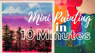 10 Minute Easy Acrylic Painting on Mini Canvas Timelapse | Arts, Crafts & Timelapse | How To |