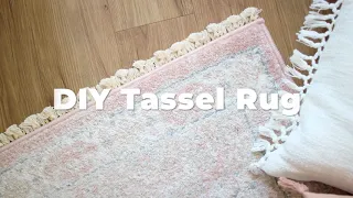 Quick and Easy Tassel Rug with Fabric Glue