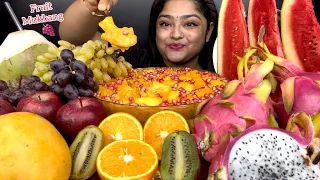 FIRST TIME ON THIS CHANNEL FRUIT MUKBANG 🍇🍎MANGO SAGO, WATERMELON, APPLE, GRAPES, DRAGON FRUIT, KIWI