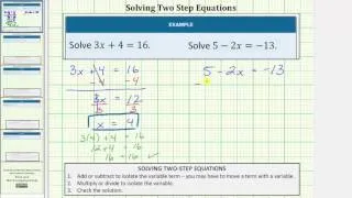 Solving Two Step Equations (Basic)