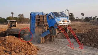 Incredible Dump Truck Unloading Land Fails Recovery By Bulldozer  Dump Truck Fly EP351