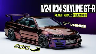 Custom Build: 1/24 Scale NISSAN R34 SKYLINE GT-R  |  MIDNIGHT PURPLE Ⅲ