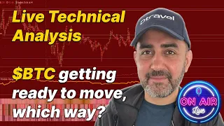 Live Technical Analysis: $BTC getting ready to move, which way?