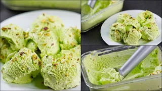 Pista Ice Cream | Super Soft Pista Ice Cream Recipe | Without Machine | Homemade Ice Cream Recipe