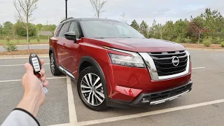 2022 Nissan Pathfinder Platinum 4WD: Start Up, Walkaround, Off Road, POV, Test Drive and Review