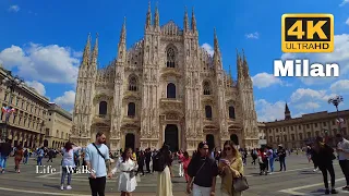 Milan Cathedral | Duomo di Milano | Milan Walking Tour 4k 60 fps Binaural audio