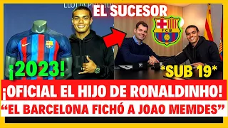 ¡OFICIAL EL HIJO DE RONALDINHO ES DEL BARCELONA! JOAO MENDES