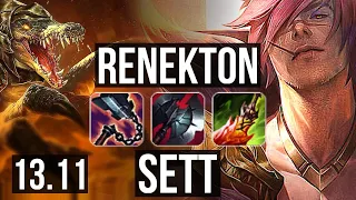 RENEKTON vs SETT (TOP) | 18/2/9, Legendary | KR Master | 13.11