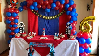 Spiderman el Hombre Araña en una decoración para cumpleaños