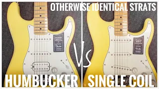 Humbucker Vs Single Coil on Identical STRATOCASTERS!