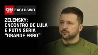 “Grande erro”, diz Volodymyr Zelensky, à CNN, sobre possível encontro de Lula e Putin | BASTIDORES C