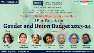 Gender and Union Budget 2022-23 | Panel Discussion #GenderGaps IMPRI #WebPolicyTalk HQ Video