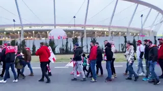 Baraże eMŚ: kibice pod stadionem przed meczem Polska - Szwecja , Chorzów | 29.03.2022