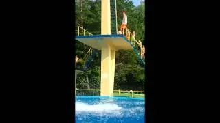 Gainer into water fail from 5m height (backflip forward)