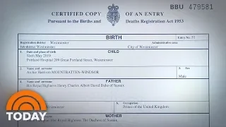 Royal Baby Archie’s Birth Certificate Released | TODAY