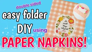 CRAFT ON THE CHEAP!  make double-sided folders and folios using NAPKINS! Dollar Tree Craft