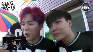 [ENG] 150710 [BANGTAN BOMB] J-hope&Jimin's 'DOPE' Music Video Reaction