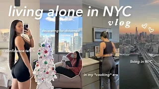 living alone in nyc: in my *cooking* era, self-care, confidence talk, & girls night out in the city♡