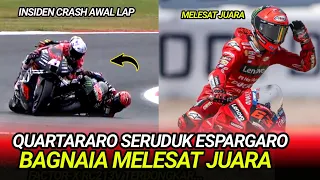 🔴BANJIR INSIDEN‼️AKSI BERBAHAYA QUARTARARO BERAKHIR CRASH MENGERIKAN‼️