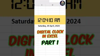 Quick Excel Tutorial Digital Clock Magic Part 1 #exceltips #excelformulas  #viral #ytshorts