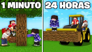 24 HORAS JOGANDO COMO LENHADORES NO MINECRAFT