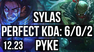 SYLAS vs PYKE (MID) | 6/0/2, 300+ games, Dominating | KR Challenger | 12.23