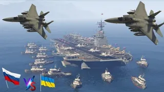 Top Russian Secret Navy Air boat Carrier Badly Destroyed by Ukrainian F-15E Fighter Jet | Gta-5 |