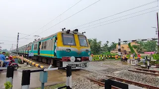 Rare of Rarest Sea Green EMU Local Trains Very aggressive Moving Throughout Railgate