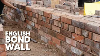 🧱Bricklaying - Reclaimed Brick English Garden Wall Bond   🧱