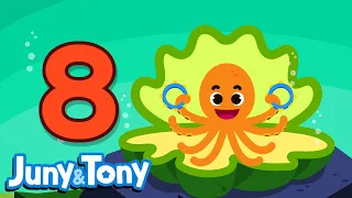 Learn Number Eight | Eight Octopus Arms | Number Songs for Kids | JunyTony