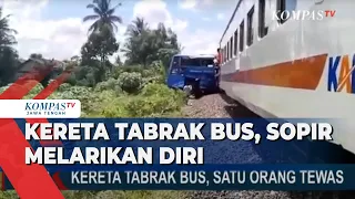 Kereta Tabrak Bus, Sopir Melarikan Diri