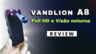 Câmera Vandlion A8 (Como usar a Câmera VANDLION A8) Câmera corporal  Full HD 1080p | Review Completo