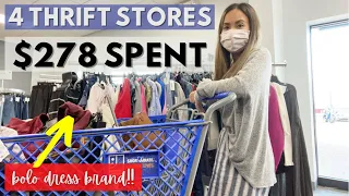 THRIFT WITH ME at 4 Different Thrift Stores for Clothes to Resell on Poshmark & eBay! + Thrift Haul