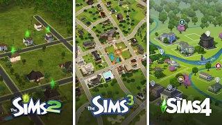 All Neighborhoods in The Sims / Comparison of 3 parts