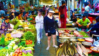 Cambodian Mixed  Food On The Street In Phnom Penh - Seafood, Vegetables, Fish, Shrimp, & More