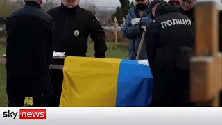 Ukraine War: Funeral held for police officer killed near Donbas frontline