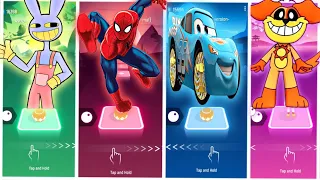 Jax vs Spider Man vs Blue McQueen vs DogDay   Tiles Hop