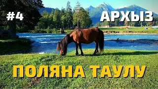 Путешествие в Архыз #4 - Поляна Таулу обзор. Отдых в Архызе с палаткой. Кемпинг, природа, горы.