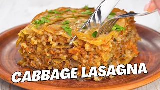 CABBAGE LASAGNA! Dinner with Ground Beef And Cabbage. Best Cabbage Casserole. Recipe by Always Yummy
