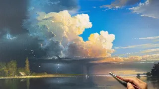 Acrylic painting "Outing Thunderstorm". Artist - Viktor Yushkevich. #112 photos 2022.