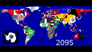 空想未来地図 - The World in the next 200 years (Future of the Earth Flag Timeline) 2021 - 2220 EVERY YEAR.