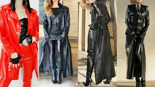 Latest long leather power dresses #leatherfashion