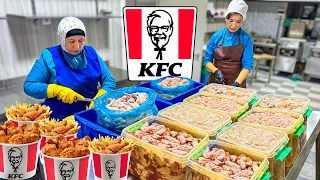 KFC Cooked in Uzbek NATIONAL Style. KITCHEN That Feed The Whole City. Very Crispy and Tasty.