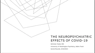 The Neuropsychiatric effects of covid-19