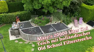 Marc‘s in Eigenleistung gebauter 20000 Liter Koi Teich mit interessantem Filter Setup!