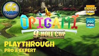 Golf Clash, Playthrough, Hole 1-9 - PRO & EXPERT, Origami 9-Hole cup!