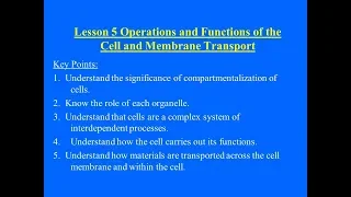 Science 10: Cell Functions and Transport