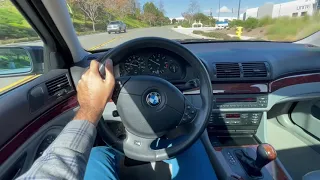 56k-Mile BMW 528i 2000 E39 - Driving Video - Orient Blue over Dove Grey