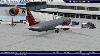 FSX: Birmingham, UK (EGBB) to Girona, Spain (LEGE) [Jet 2 (Boeing 737-800)]