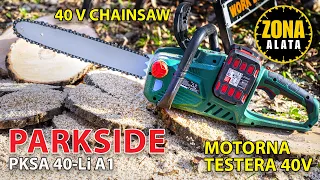 Parkside chainsaw 40v PKSA 40 Li A1 Brushless - Great for smaller jobs - Review - TEST 4K